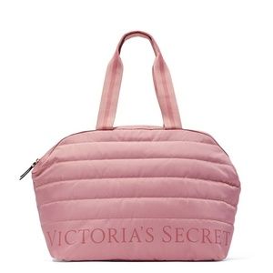 Victoria's Secret Quilted Duffle Bag Pink NEW